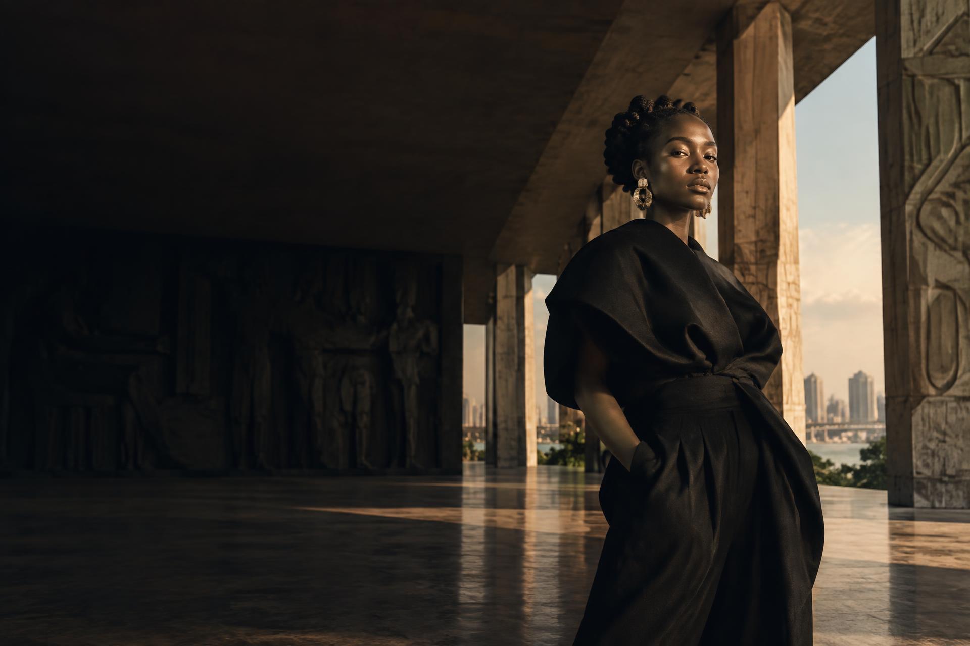 African creative leader in a monumental cultural space